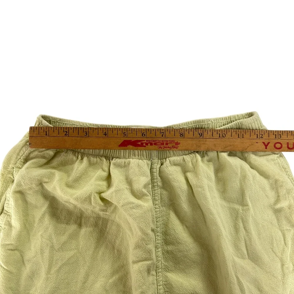 Lightweight Linen Like Pants Small Green Elastic Waist Relaxed Coastal‎ Casual